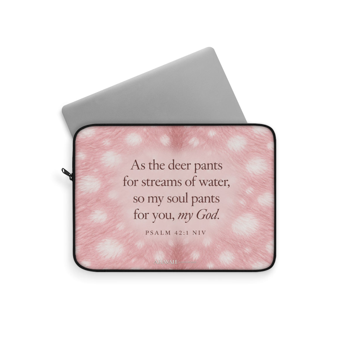 Psalm 42:1 Blush Pink Fawn Laptop Sleeve | As the Deer Pants