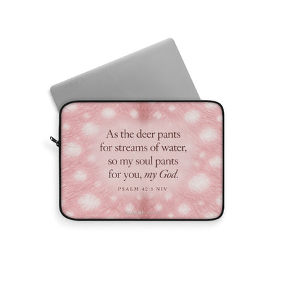 Psalm 42:1 Blush Pink Fawn Laptop Sleeve | As the Deer Pants
