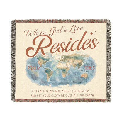Where God's Love Resides Woven Blanket | Psalm 108:5
