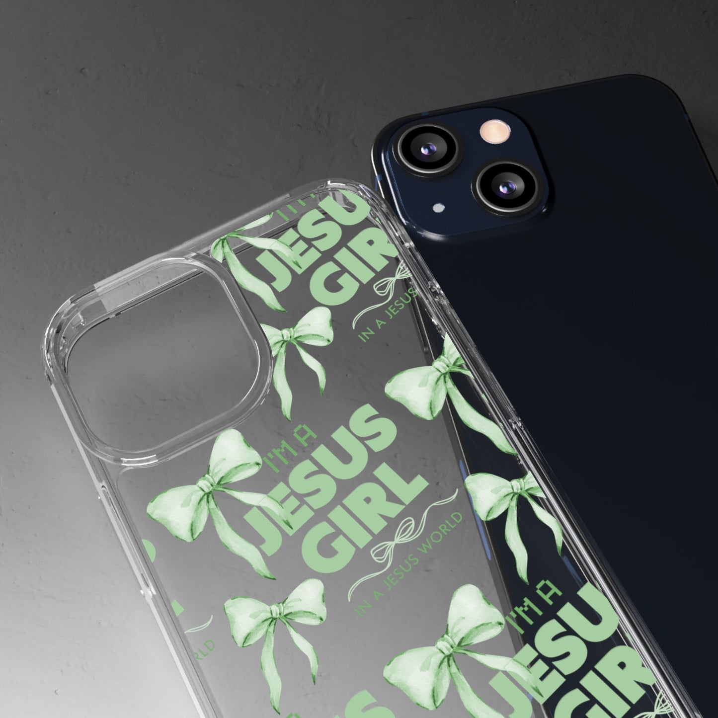 I'm a Jesus Girl Green Case -Clear