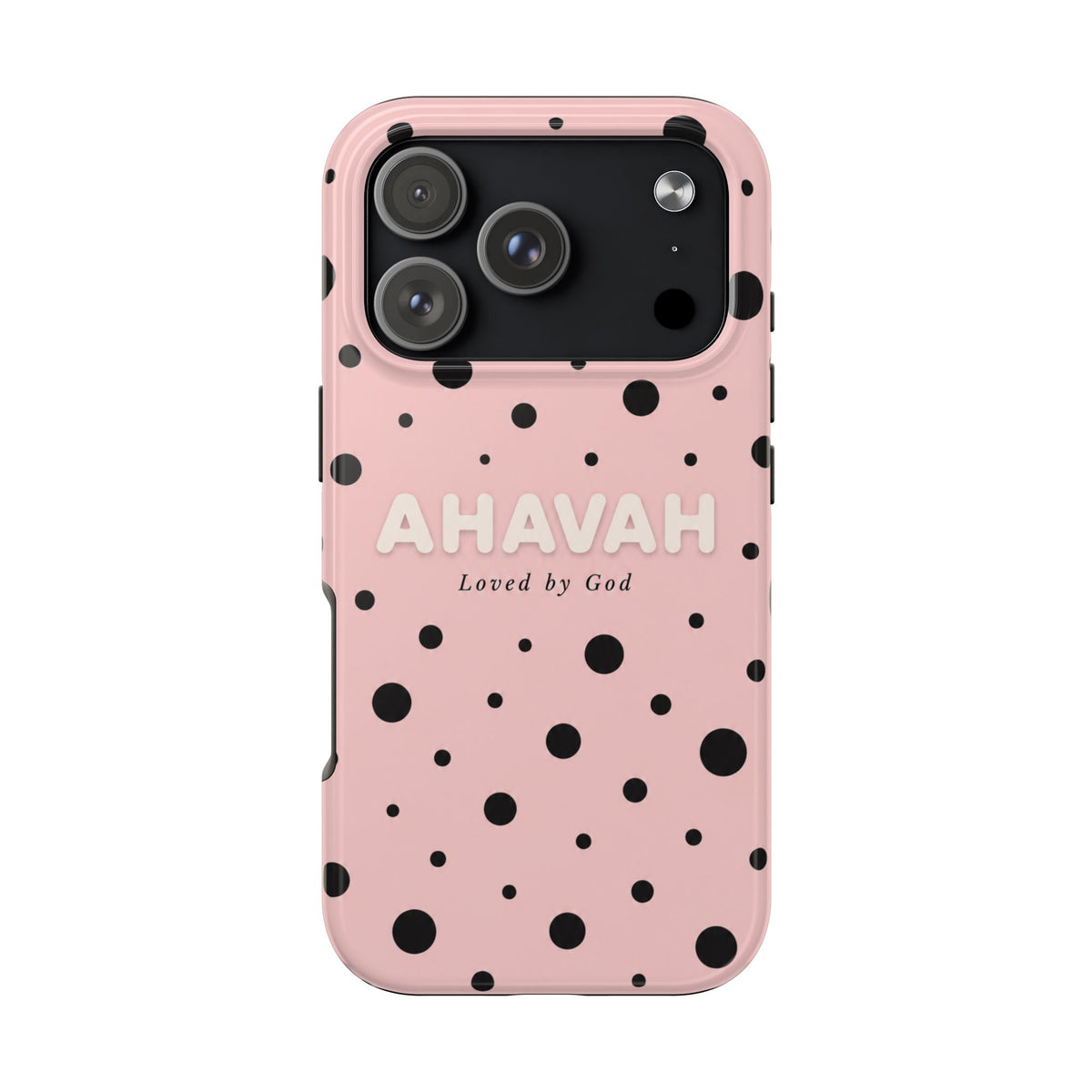 Ahavah Pink Polka Dot Phone Case