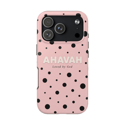 Ahavah Pink Polka Dot Phone Case