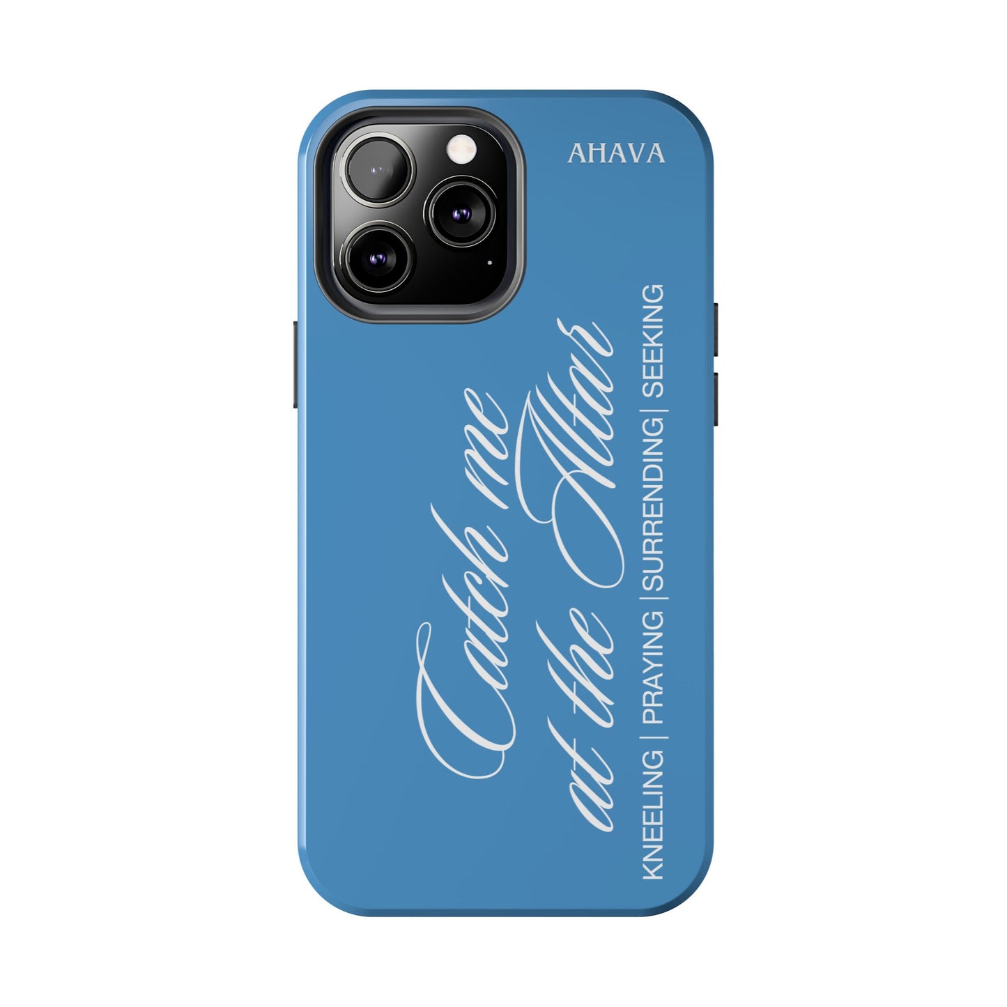"Catch Me at the Altar" Light Blue Phone Case