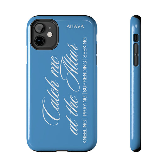 "Catch Me at the Altar" Light Blue Phone Case