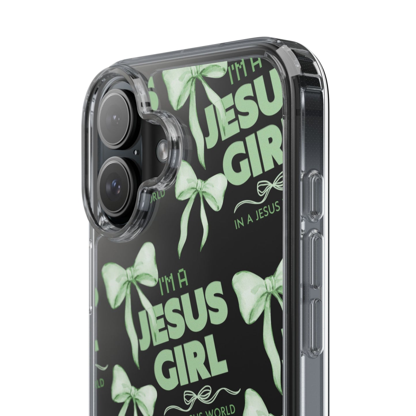 I'm a Jesus Girl Green Case -Clear