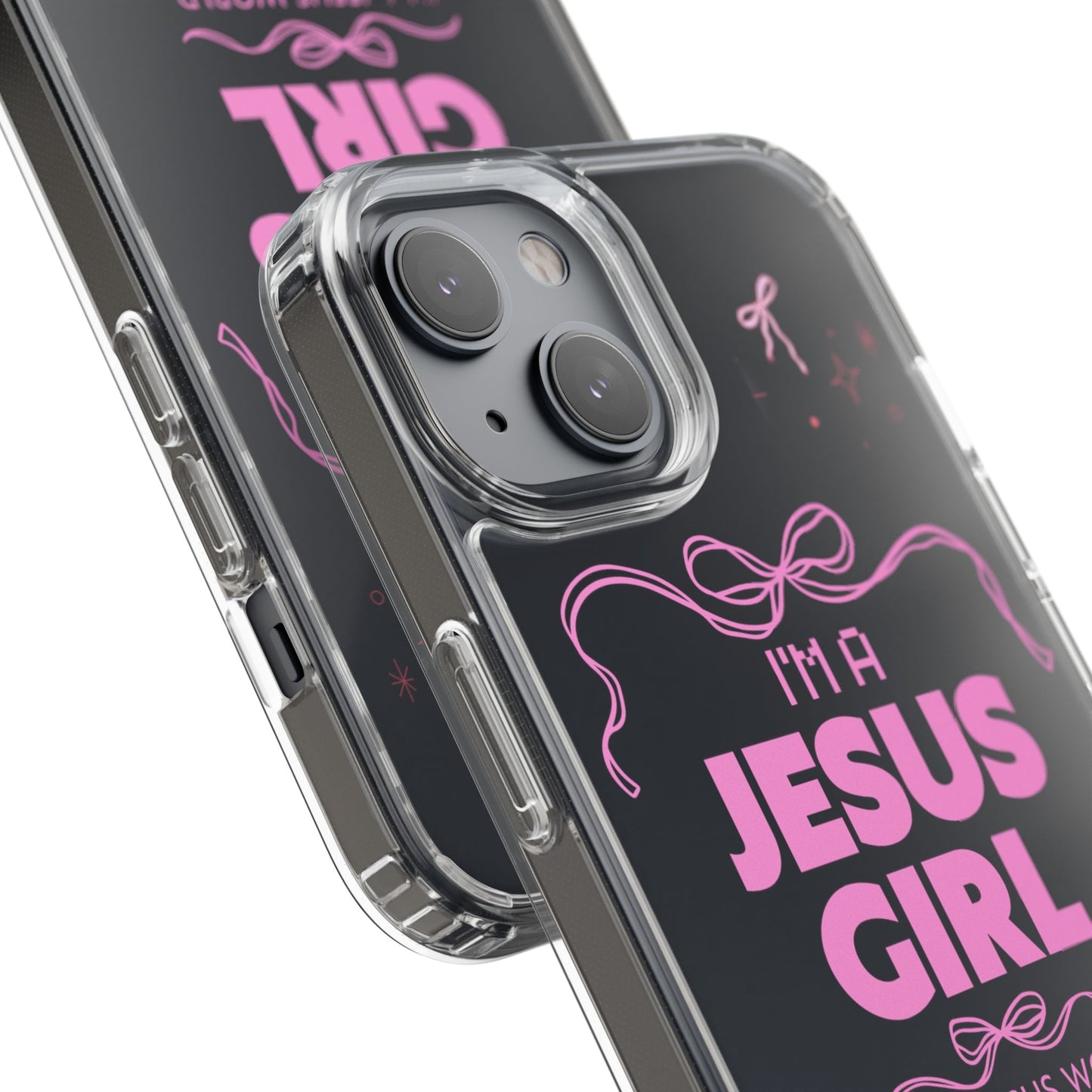Jesus Girl Pink Phone Case | Preppy Christian Cute Faith Based Gift | Soft Pink Aesthetic Clear Tough Case