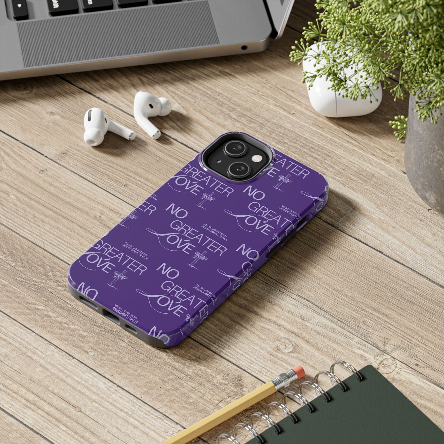 "No Greater Love" Purple Phone Case