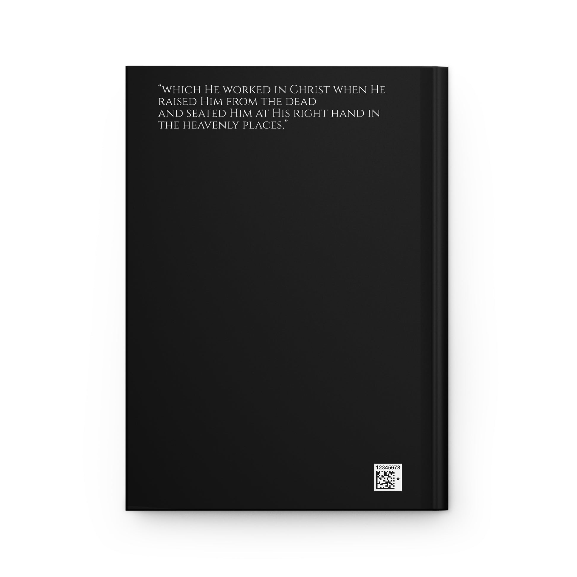 Black book with white text on a black background