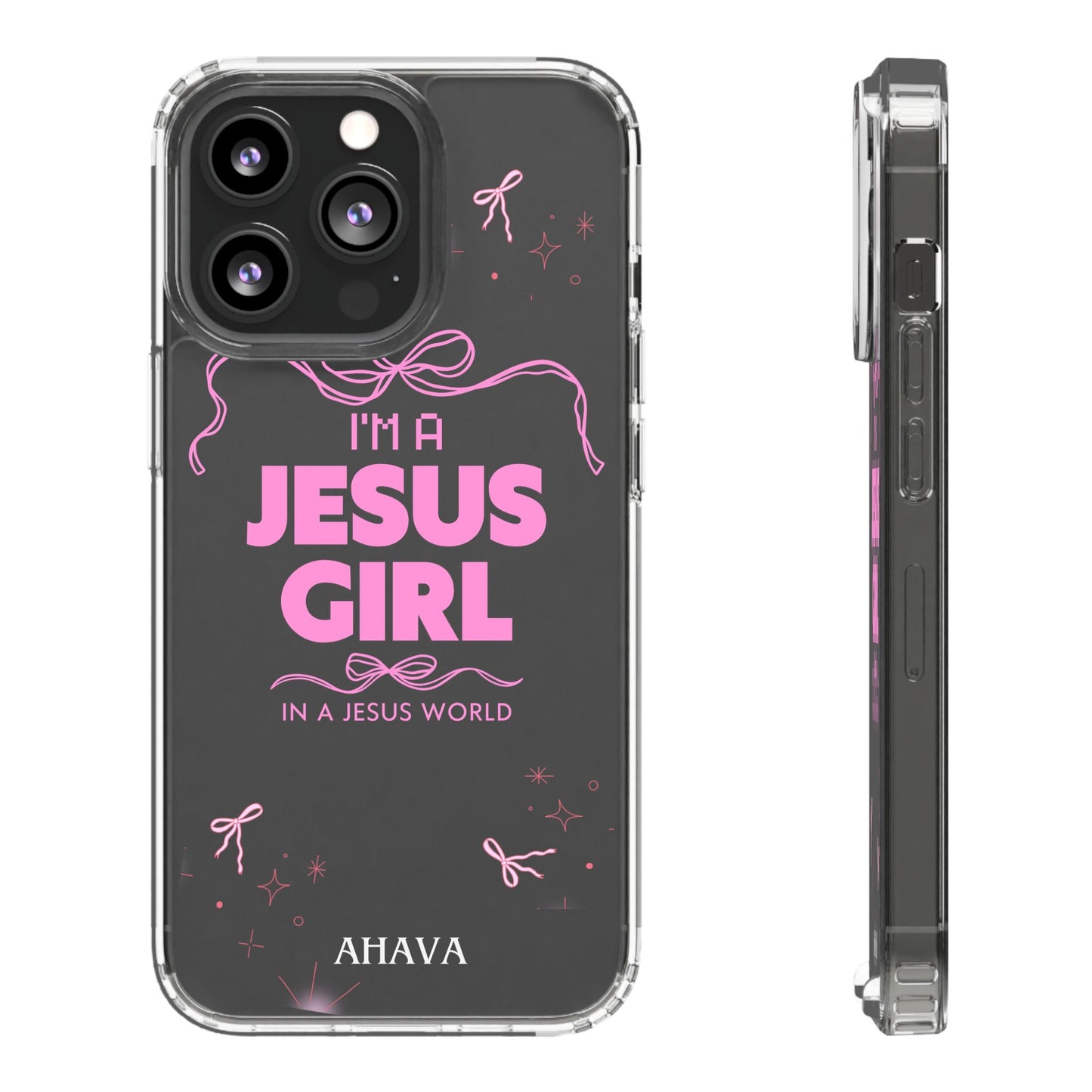 Jesus Girl Pink Phone Case | Preppy Christian Cute Faith Based Gift | Soft Pink Aesthetic Clear Tough Case