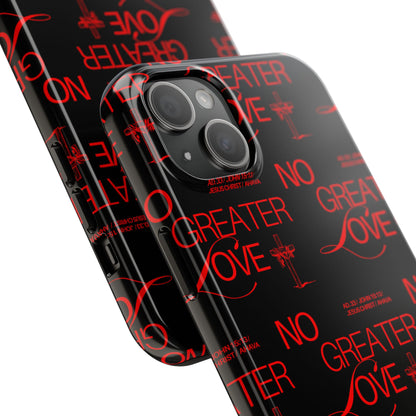 "No Greater Love" Red Phone Case
