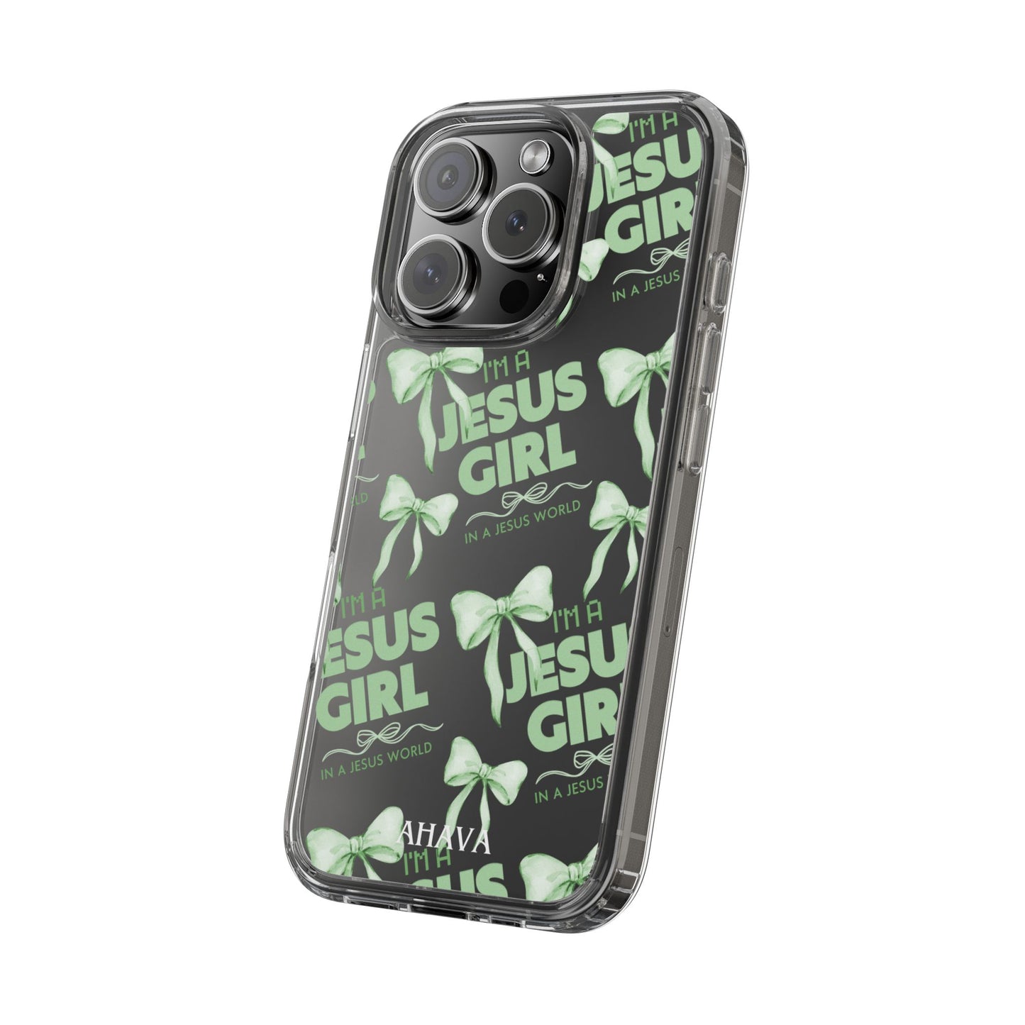 I'm a Jesus Girl Green Case -Clear