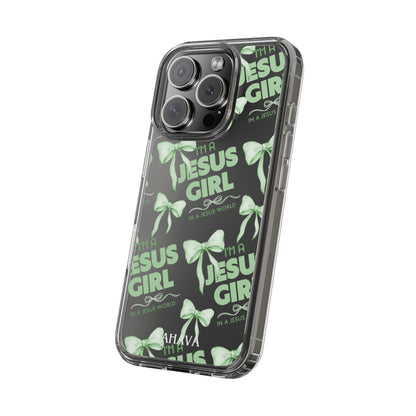 I'm a Jesus Girl Green Case -Clear