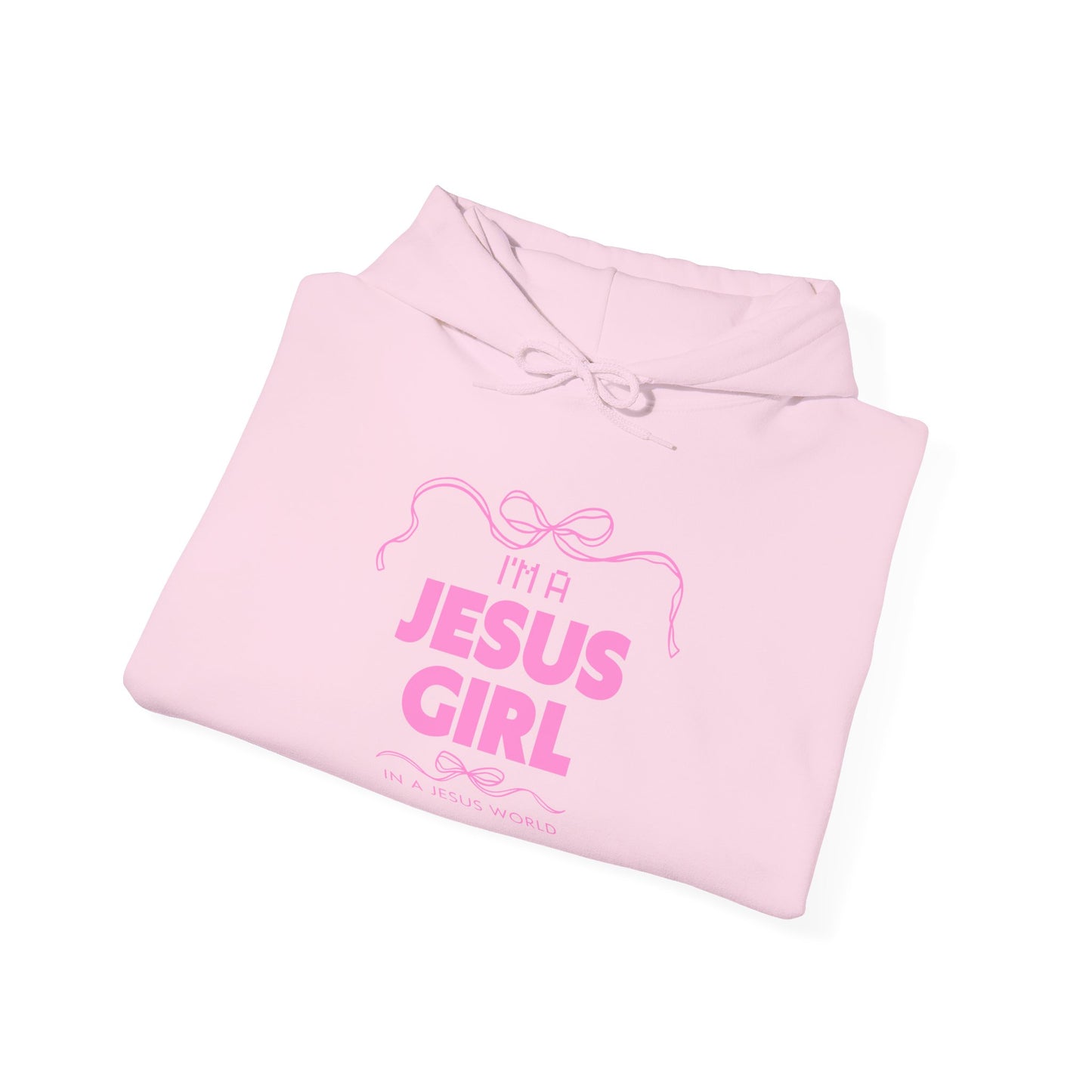 Jesus girl in a Jesus World Hoodie