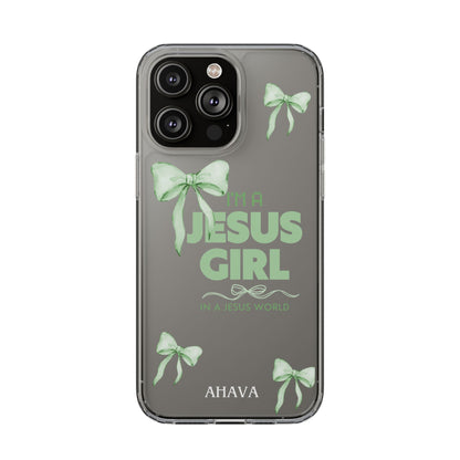 I'm a Jesus Girl Phone Case | Christian Aesthetic Gift for Her | Clear Shockproof Tough Case