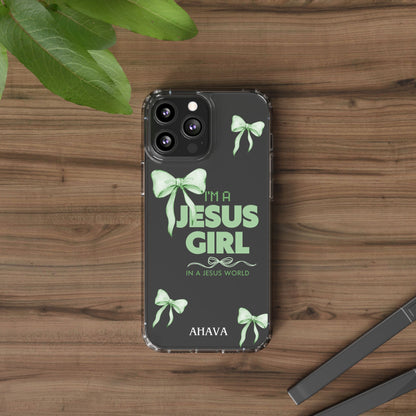 I'm a Jesus Girl Phone Case | Christian Aesthetic Gift for Her | Clear Shockproof Tough Case