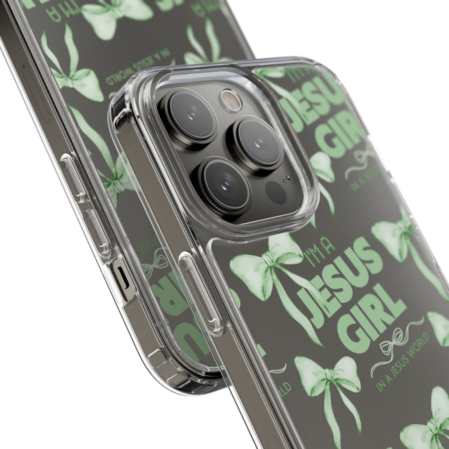 I'm a Jesus Girl Green Case -Clear