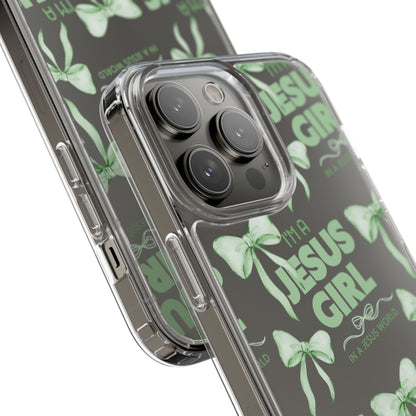 I'm a Jesus Girl Green Case -Clear