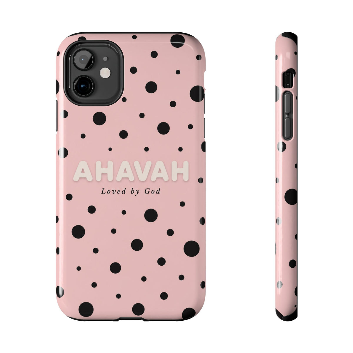 Ahavah Pink Polka Dot Phone Case