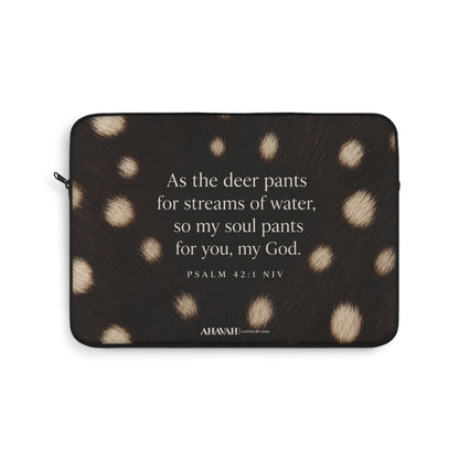 Psalm 42:1 Midnight Fawn Laptop Sleeve | As the Deer Pants