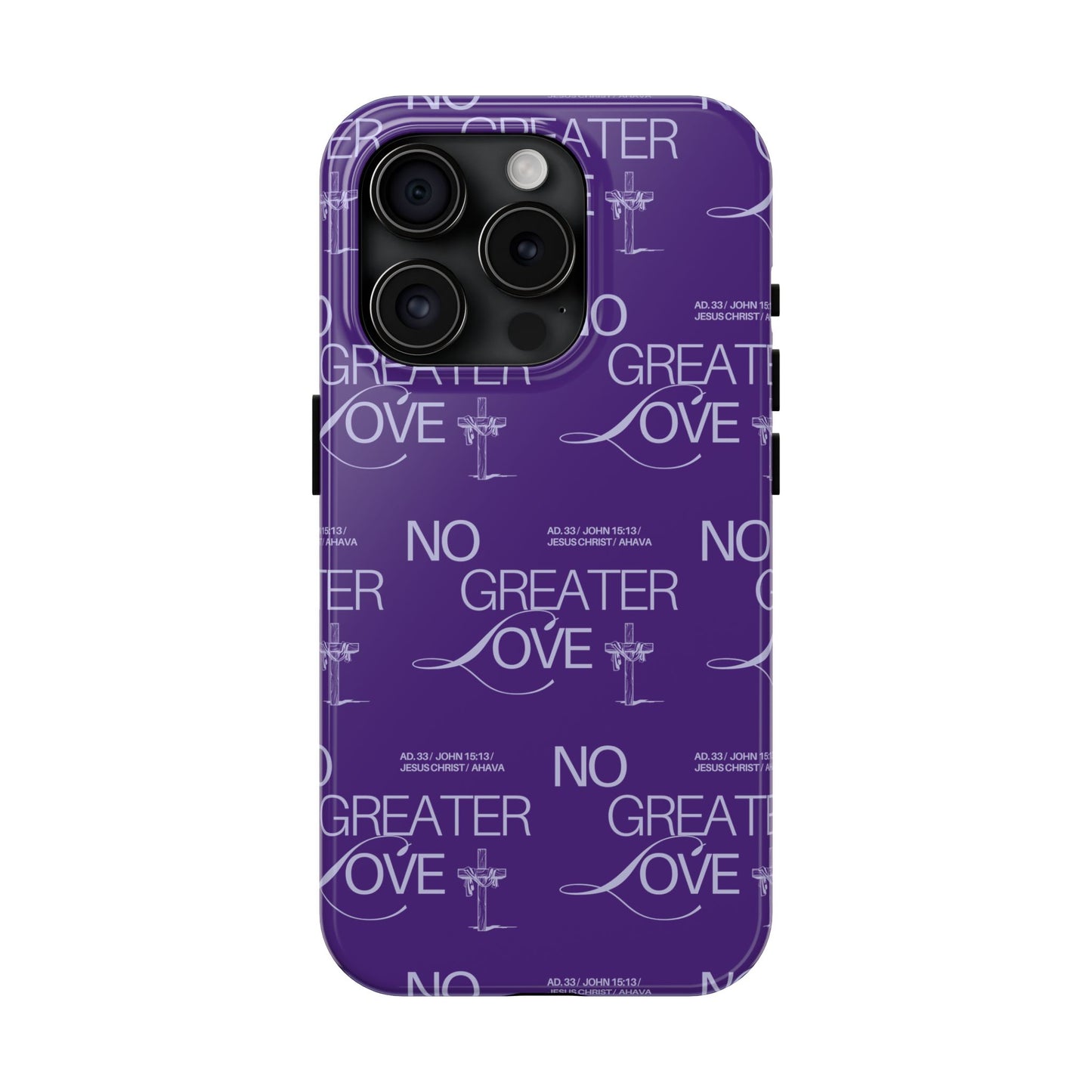 No Greater Love Phone Case Lavender | John 15:13 Bible Verse Cover  | Dreamy Christian Aesthetic Gift | Tough Floral Scripture Case