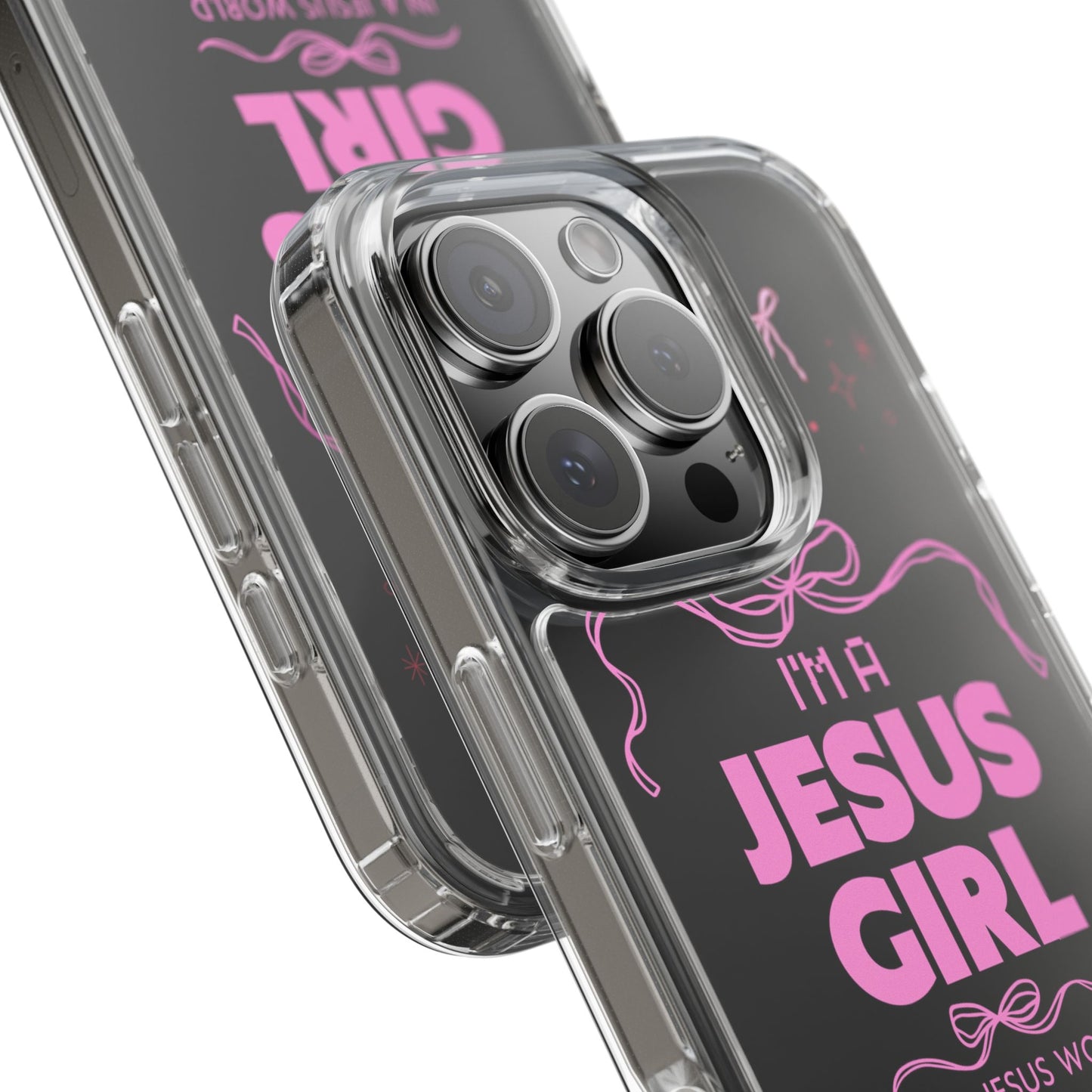 Jesus Girl Pink Phone Case | Preppy Christian Cute Faith Based Gift | Soft Pink Aesthetic Clear Tough Case
