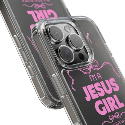Jesus Girl Pink Phone Case | Preppy Christian Cute Faith Based Gift | Soft Pink Aesthetic Clear Tough Case