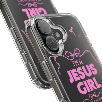 Jesus Girl Pink Phone Case | Preppy Christian Cute Faith Based Gift | Soft Pink Aesthetic Clear Tough Case
