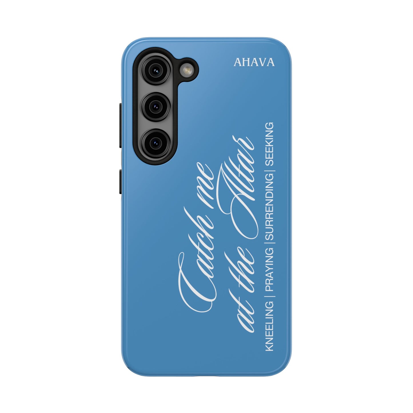 "Catch Me at the Altar" Light Blue Phone Case