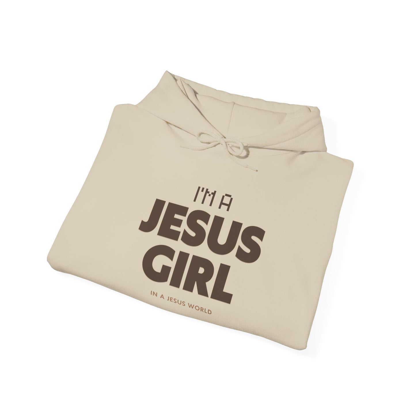 Jesus girl in a Jesus World Hoodie