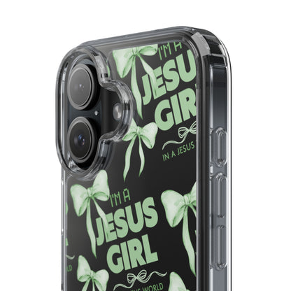 I'm a Jesus Girl Green Case -Clear