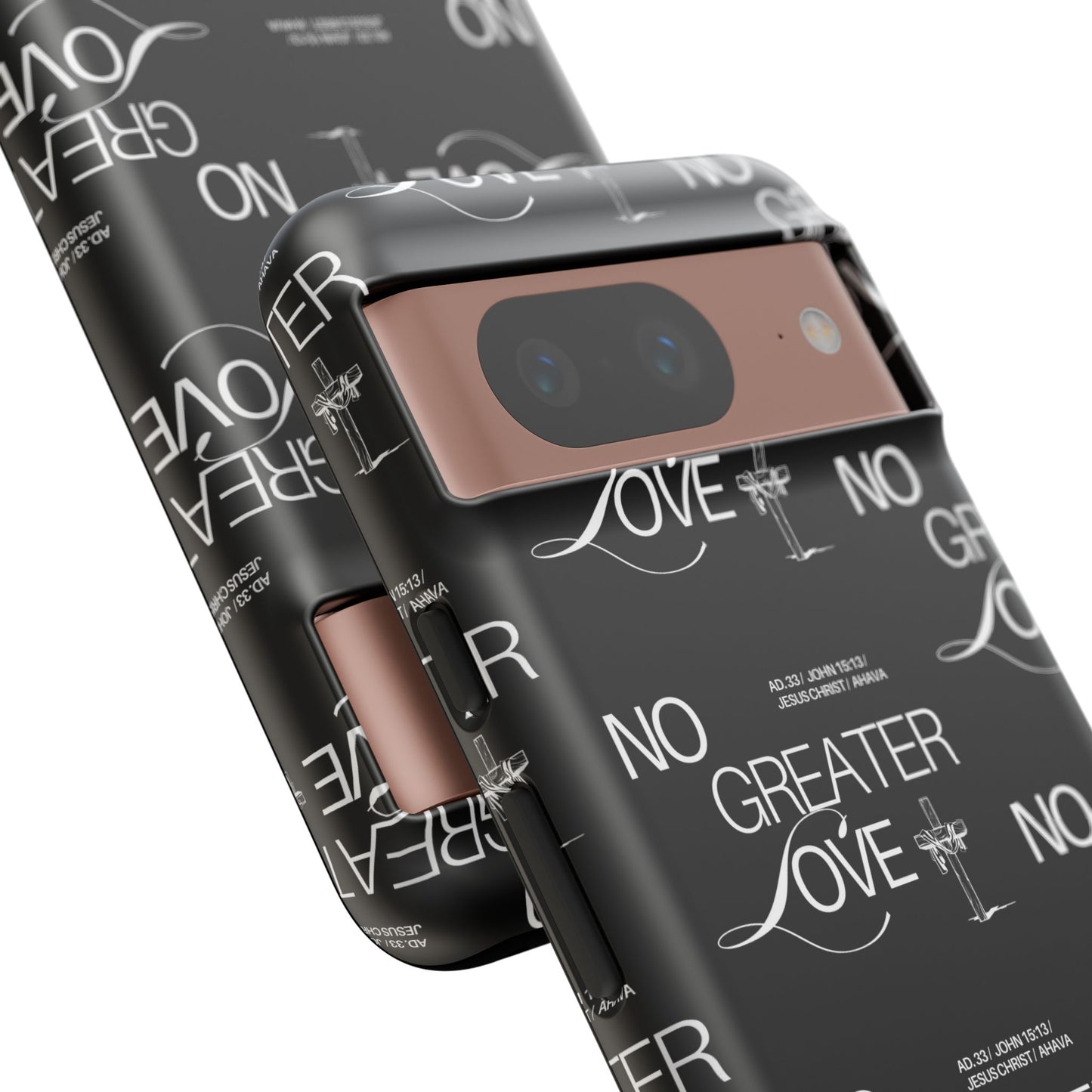 No Greater Love Phone Case Black | John 15:13 Bible Verse Case | Sleek Christian Gift for Men | Tough Minimalist Scripture Cover
