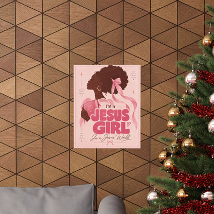 Jesus Girl in a Jesus World Pink poster