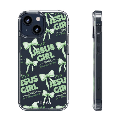 I'm a Jesus Girl Green Case -Clear