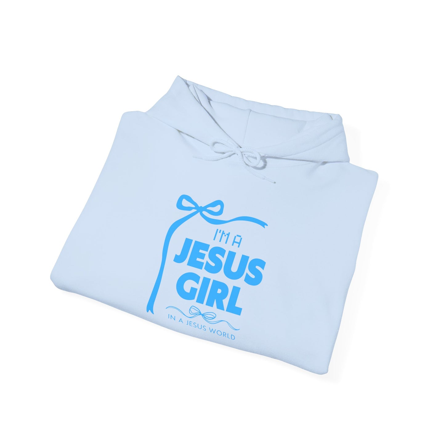 Jesus girl in a Jesus World Hoodie