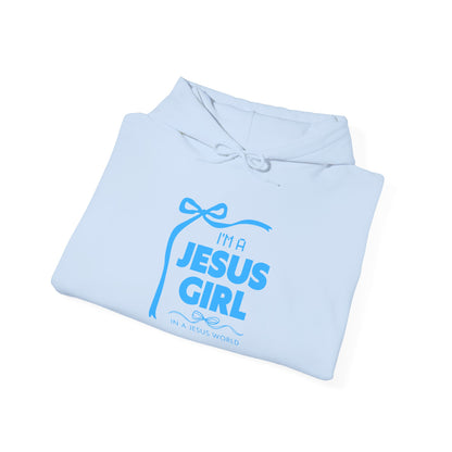 Jesus girl in a Jesus World Hoodie