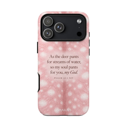 Psalm 42:1 Blush Pink Fawn Phone Case