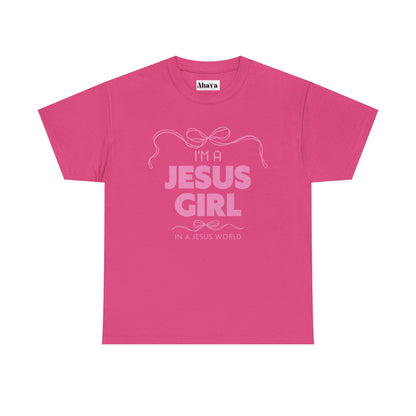 Jesus girl in a Jesus World Shirt