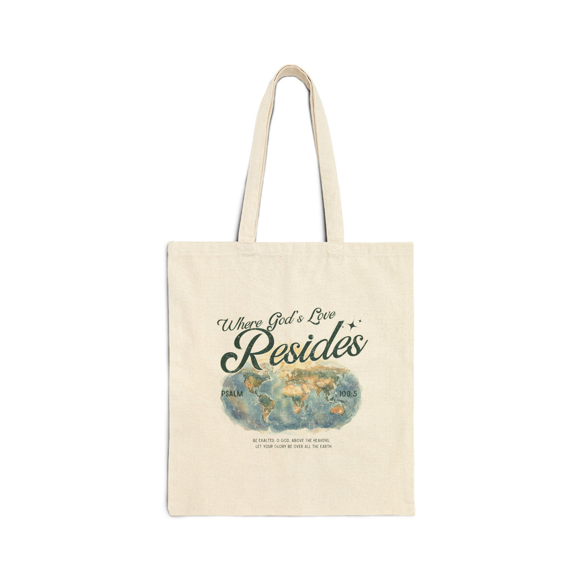 Where God's Love Resides Canvas Tote Bag | Green