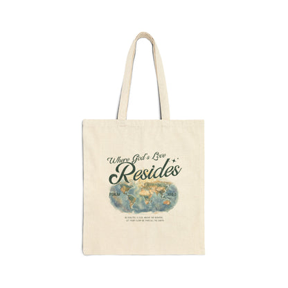 Where God's Love Resides Canvas Tote Bag | Green