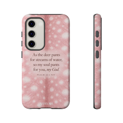 Psalm 42:1 Blush Pink Fawn Phone Case