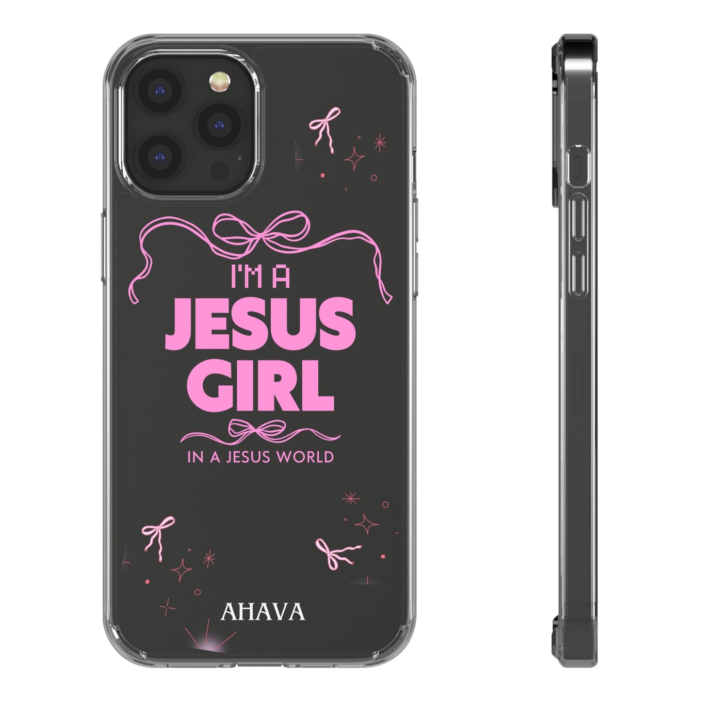 Jesus Girl Pink Phone Case | Preppy Christian Cute Faith Based Gift | Soft Pink Aesthetic Clear Tough Case