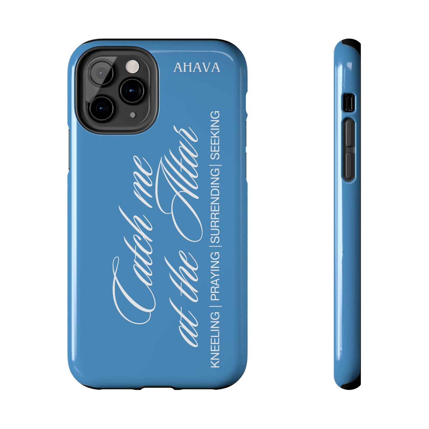 "Catch Me at the Altar" Light Blue Phone Case