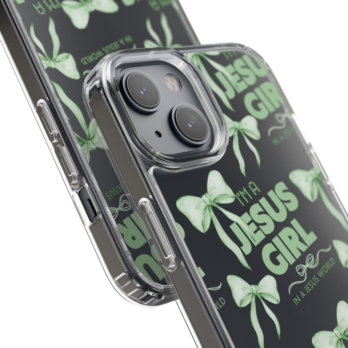 I'm a Jesus Girl Green Case -Clear