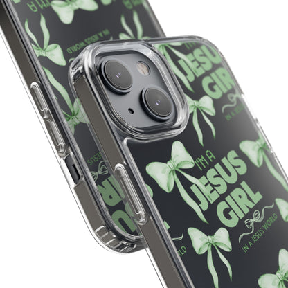 I'm a Jesus Girl Green Case -Clear