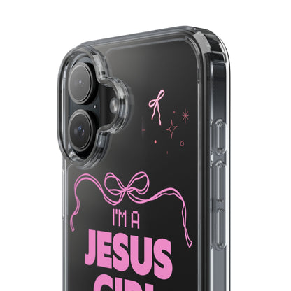 Jesus Girl Pink Phone Case | Preppy Christian Cute Faith Based Gift | Soft Pink Aesthetic Clear Tough Case