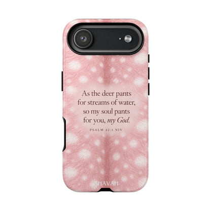 Psalm 42:1 Blush Pink Fawn Phone Case