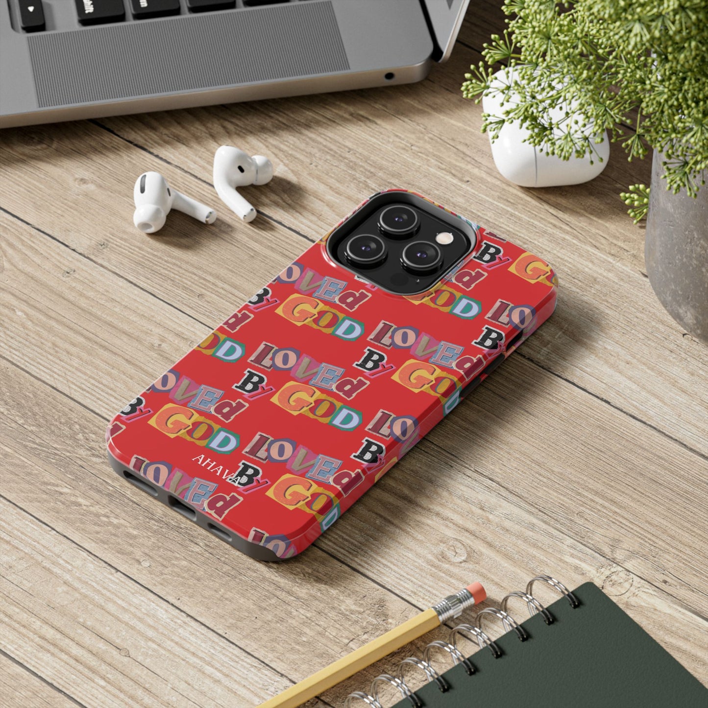"Loved by God" Red Phone Case