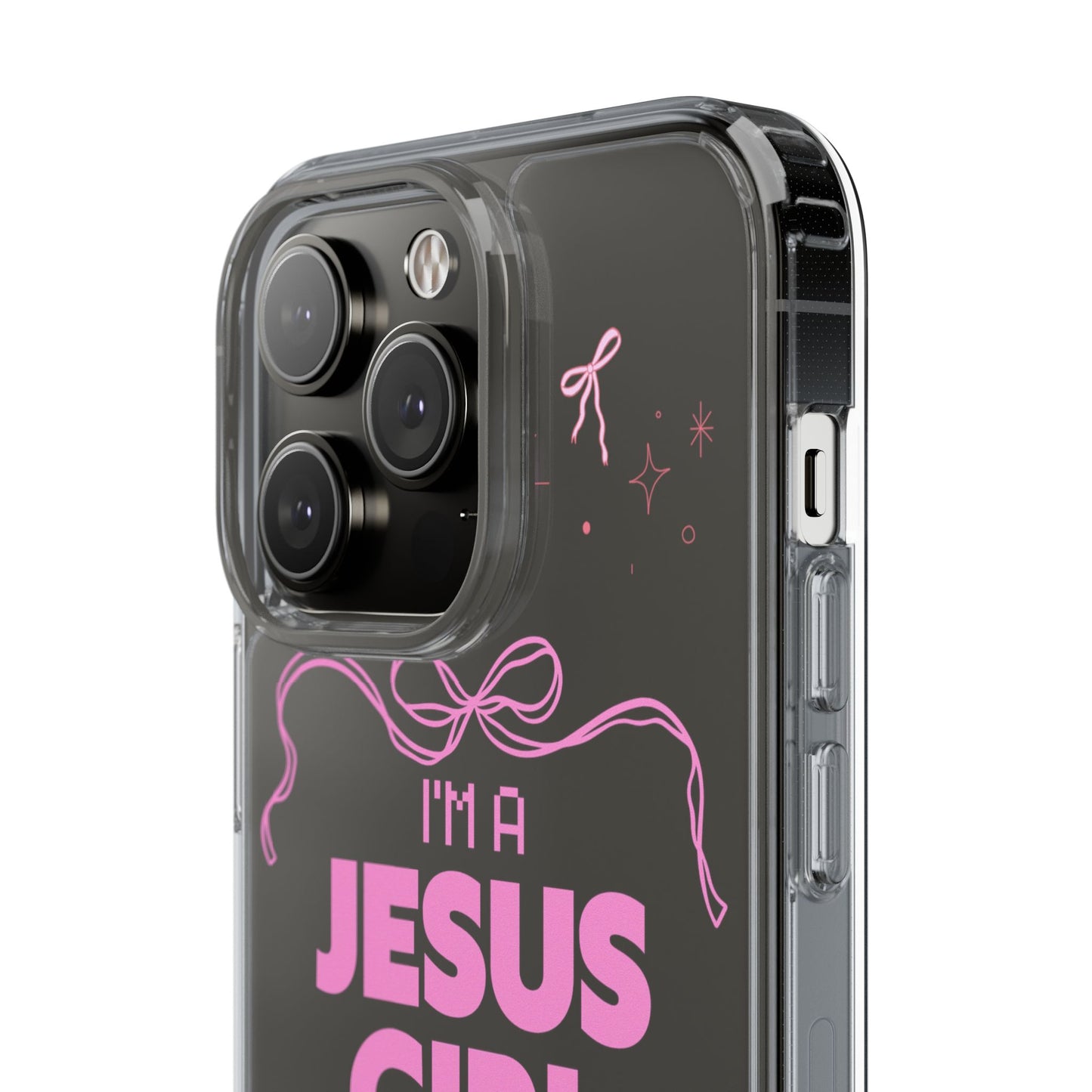 Jesus Girl Pink Phone Case | Preppy Christian Cute Faith Based Gift | Soft Pink Aesthetic Clear Tough Case