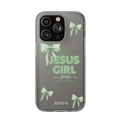 I'm a Jesus Girl Phone Case | Christian Aesthetic Gift for Her | Clear Shockproof Tough Case