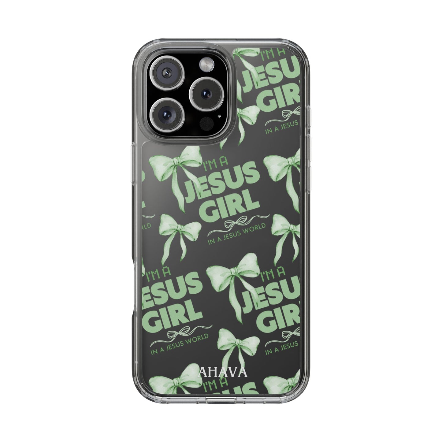 I'm a Jesus Girl Green Case -Clear